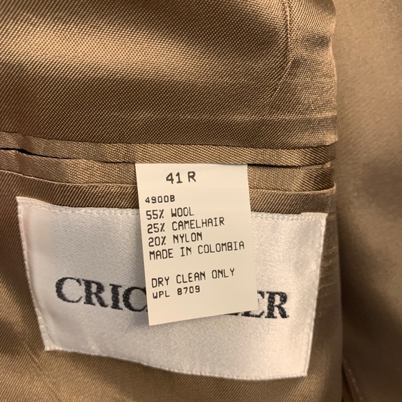 Cricketeer Sport Coat Mens Gray Wool Blend Windowpane Plaid Blazer 2 Button 41R - Picture 8 of 9